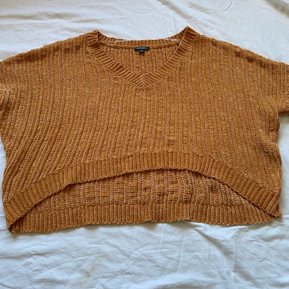 Orange knit cropped sweater